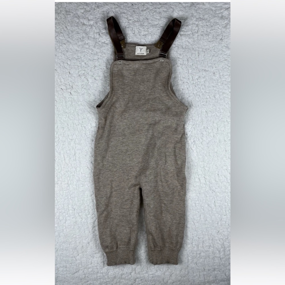Petit Kolibri Baby 18-24 Months Oatmeal Wool Jumper Overalls Leather Buttons